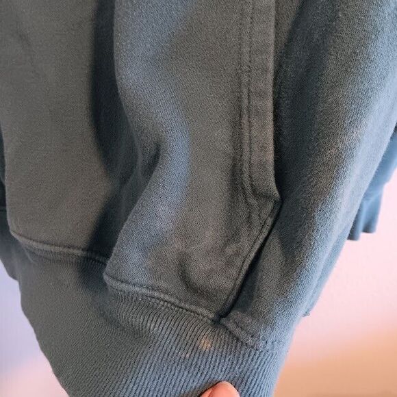 The North Face Never Stop Exploring Pullover Hoodie Men Small Teal Logo Pocket - Picture 4 of 6